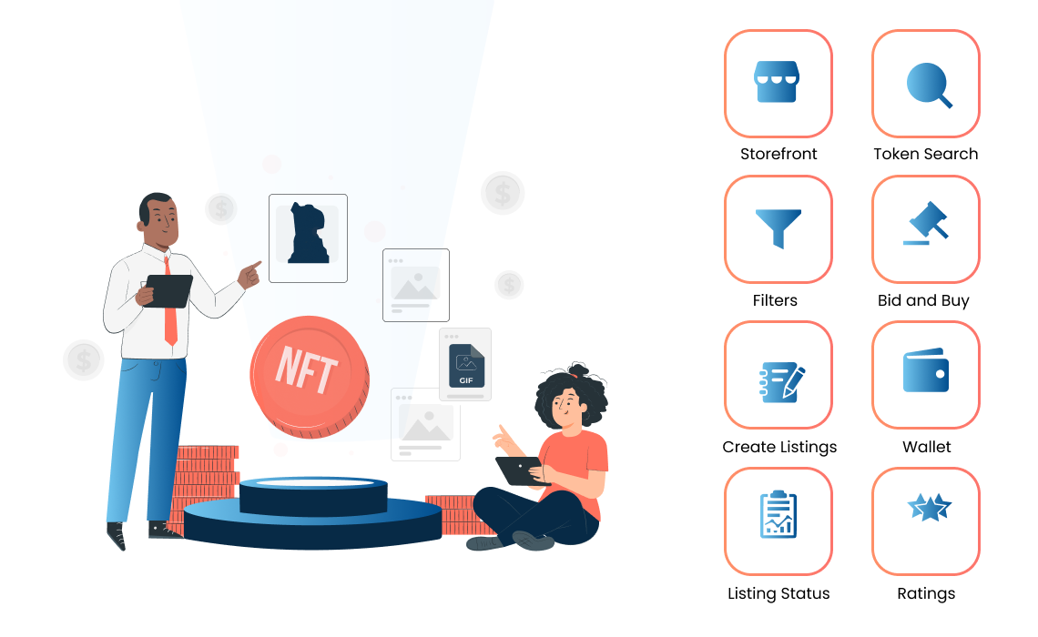 Key features of NFT marketplace app