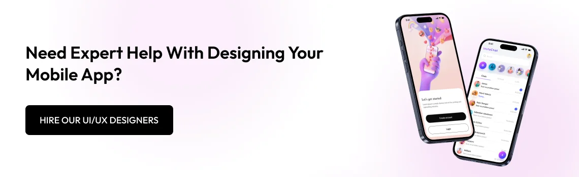 mobile app design CTA