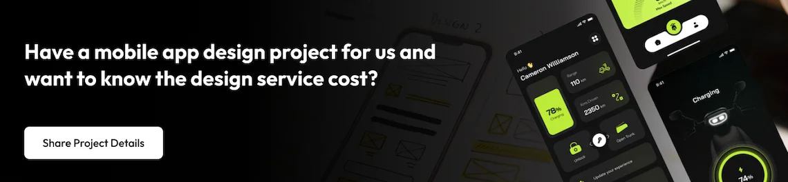 mobile app design CTA