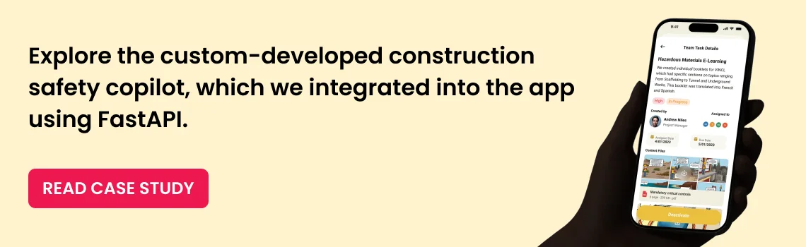 explore the custom developed construction safety copilot cta