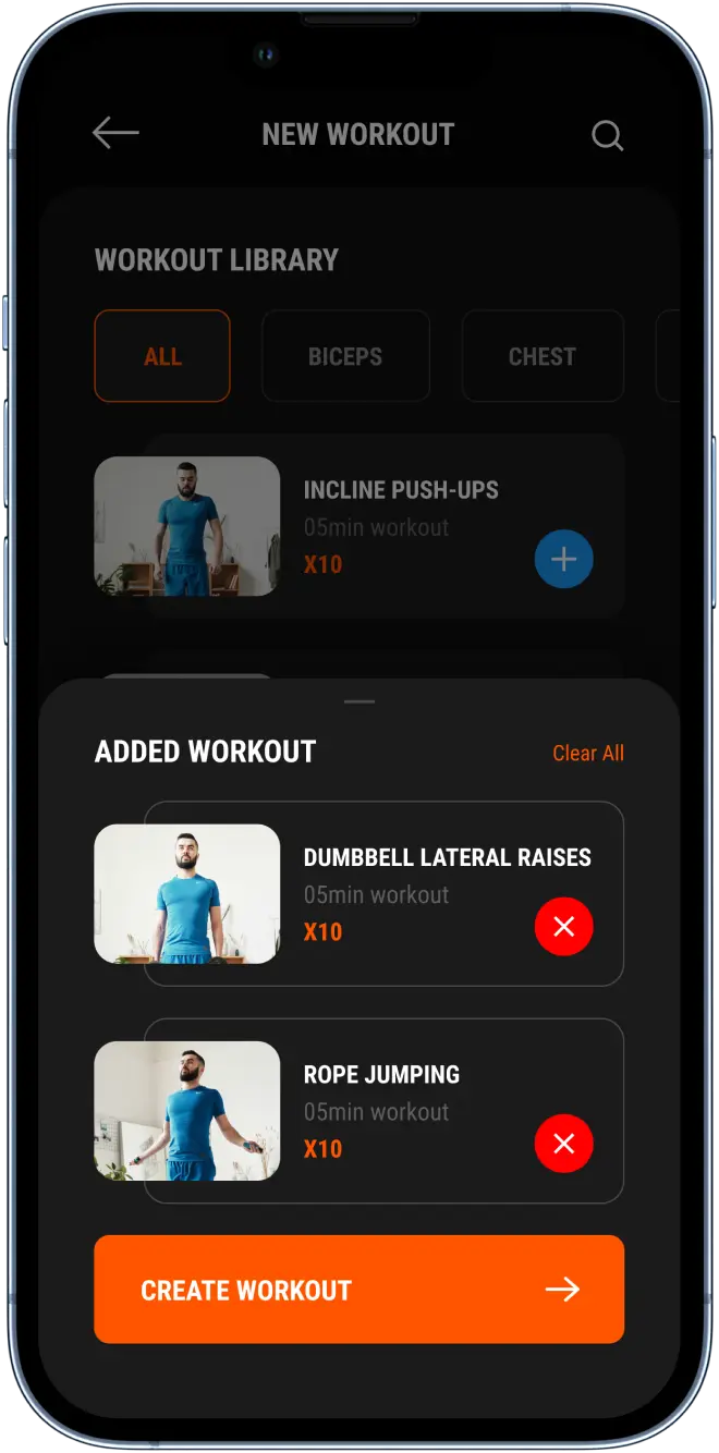 added workout screen