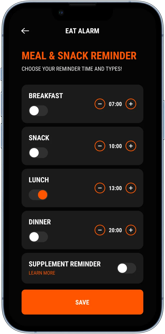 eat alarm screen