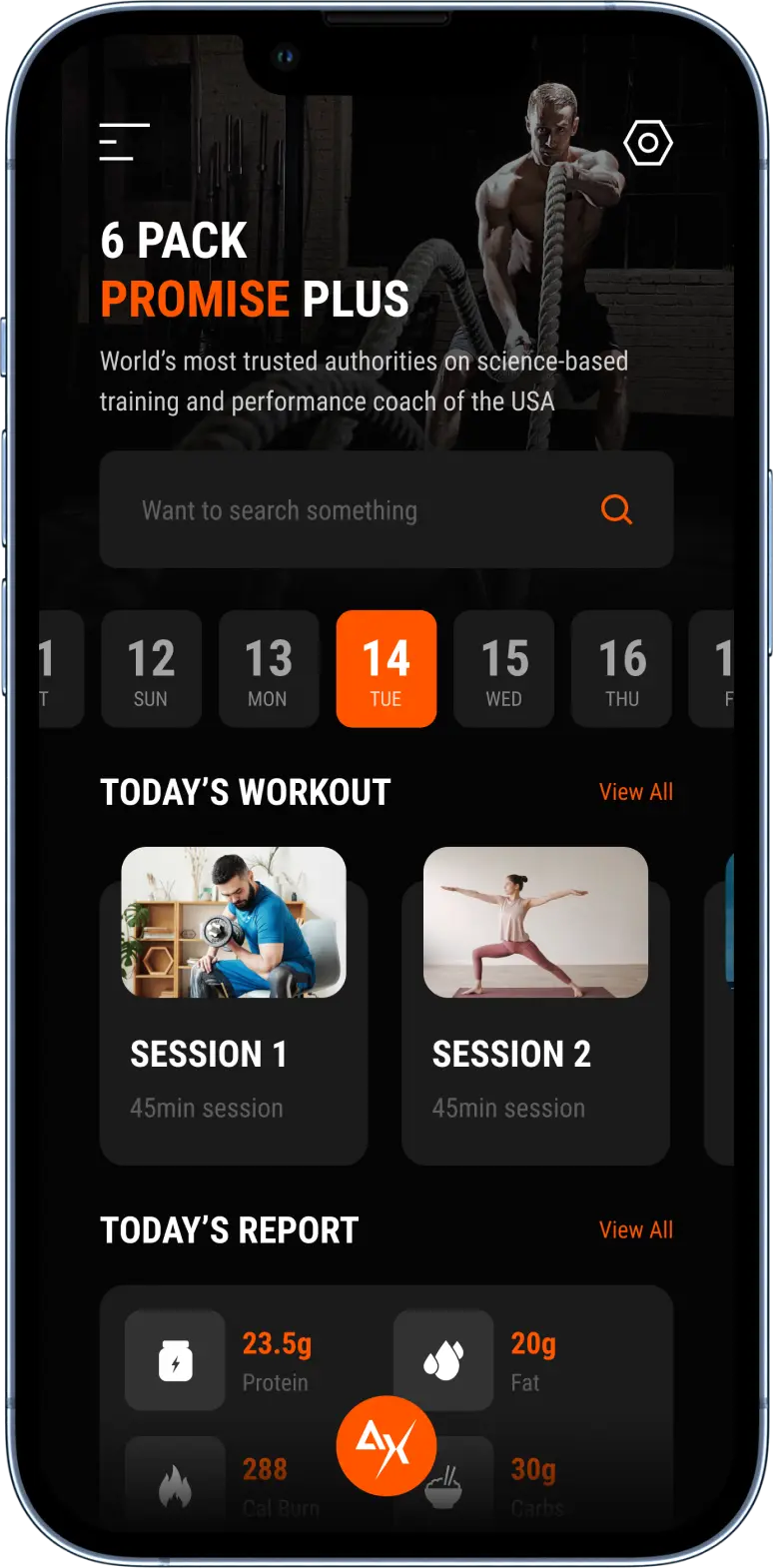 ab workout app layout