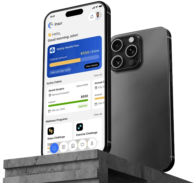 health insurance mobile screens