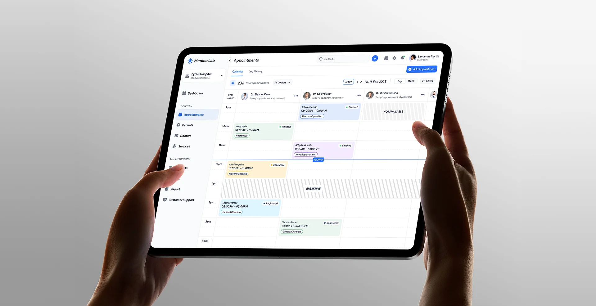 Medico Appointment Screen
