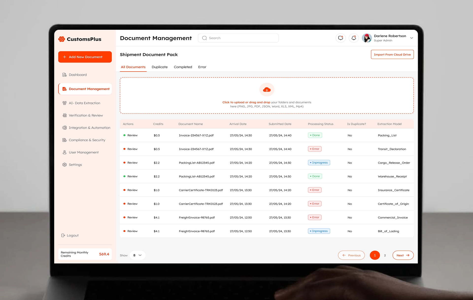 shipment document pack