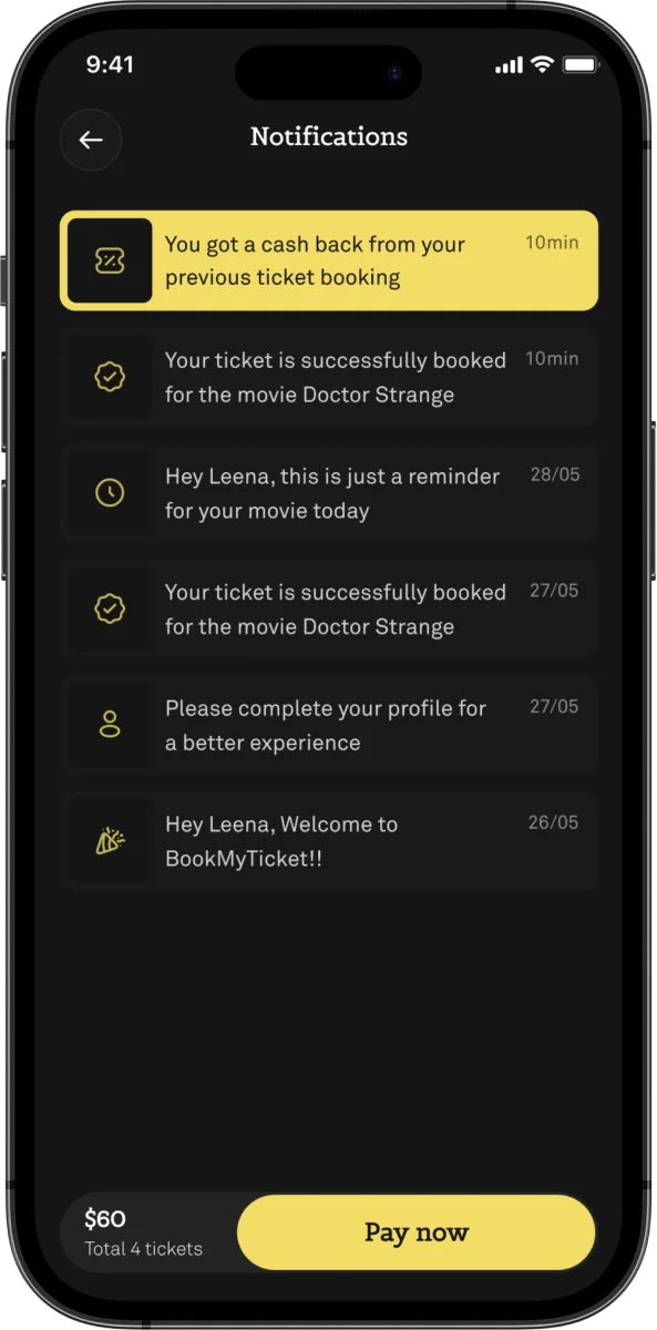 notification screen
