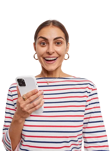 girl with the phone in hand